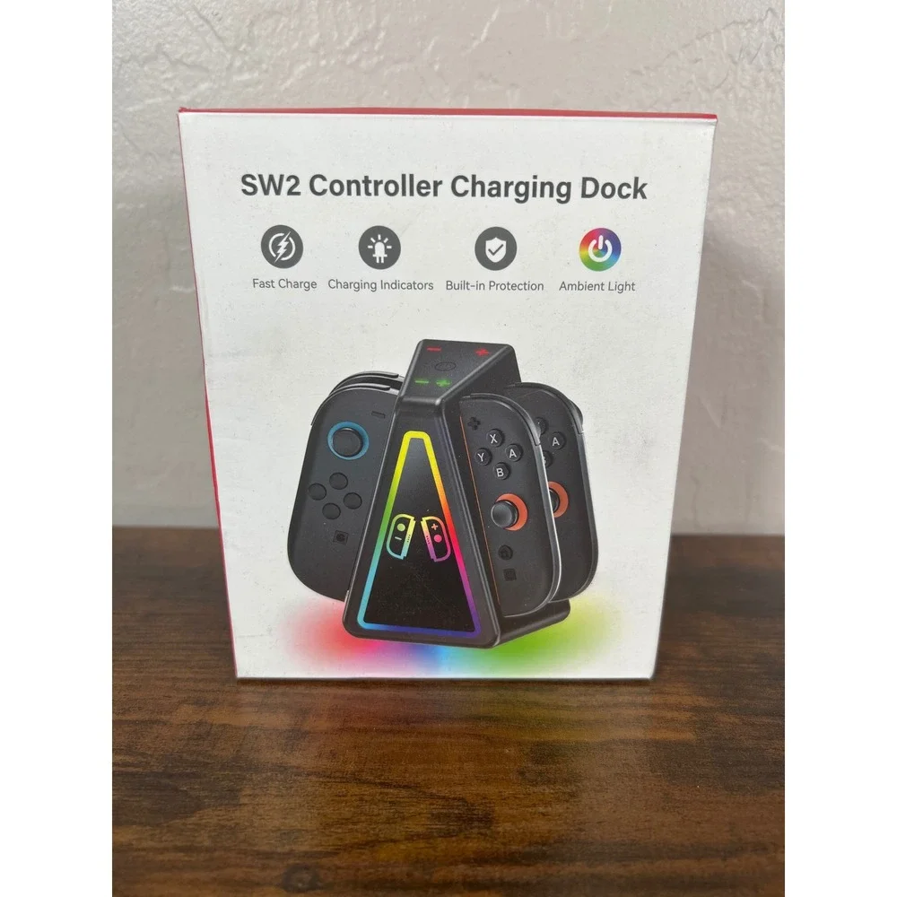 SW2 Controller Charging Dock RGB LED Fast‎ Charger Station Black VG-SW217 NEW